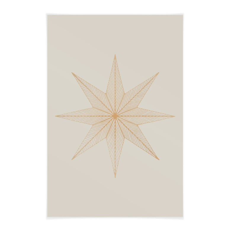 Affiche textile Étoile d'or géométrique - Magnusson 