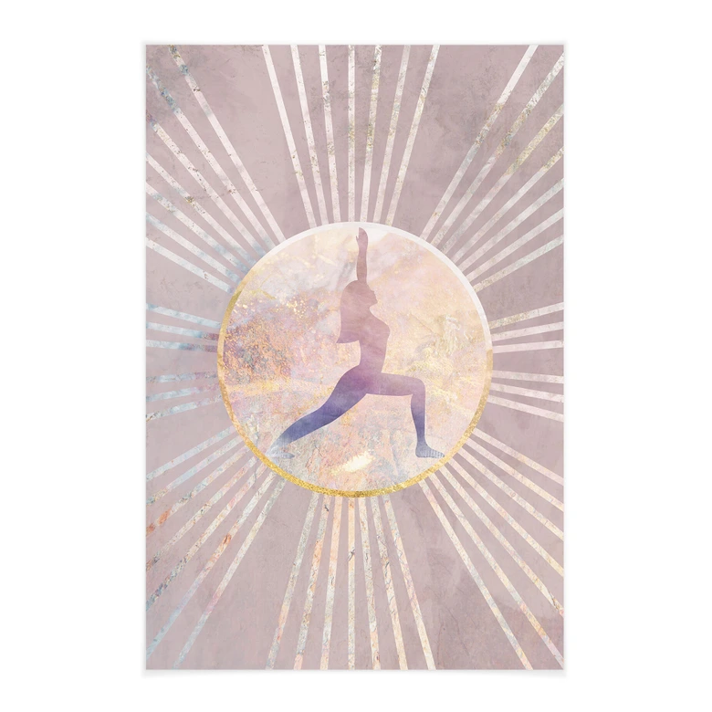 Póster de tela yoga saludo al sol rosa - Manovski 