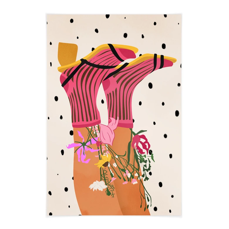 Textil poster Strumpkärlek möter flower power - Mokate 