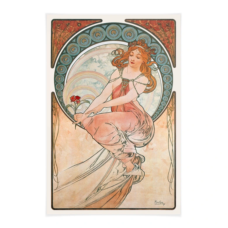 Stoffbild Mucha - Vier Künste: Die Malerei 