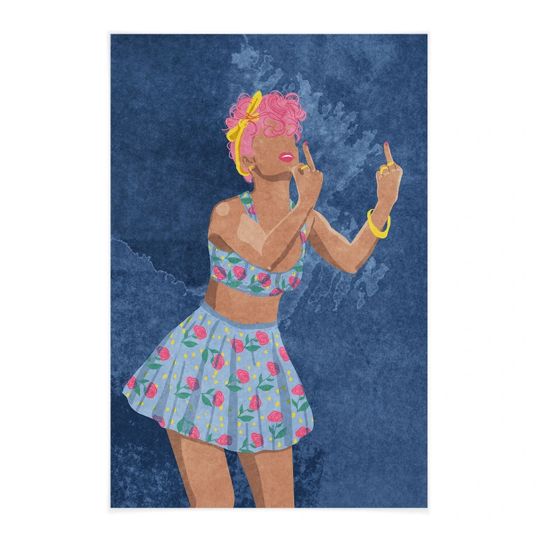 Stoffbild Rockabilly Girl: Not your girl | Feminismus - Oltmanns 