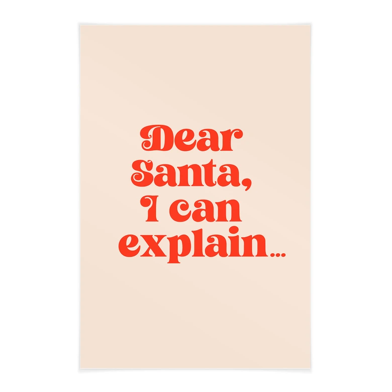 Stoffbild Weihnachten - Dear Santa, I can explain… - Prints by Ayleen 