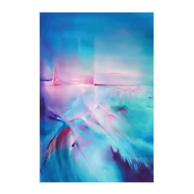 Textil poster Aurora Borealis i turkos och lila - Schmucker 