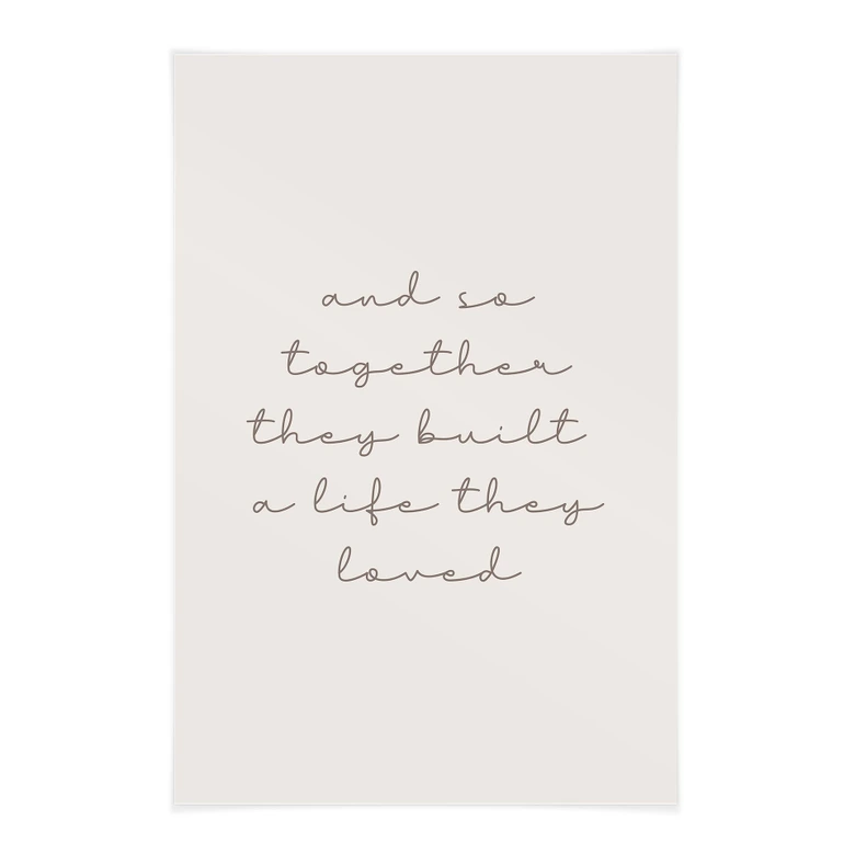 Stoffbild mit Liebesspruch - Together 