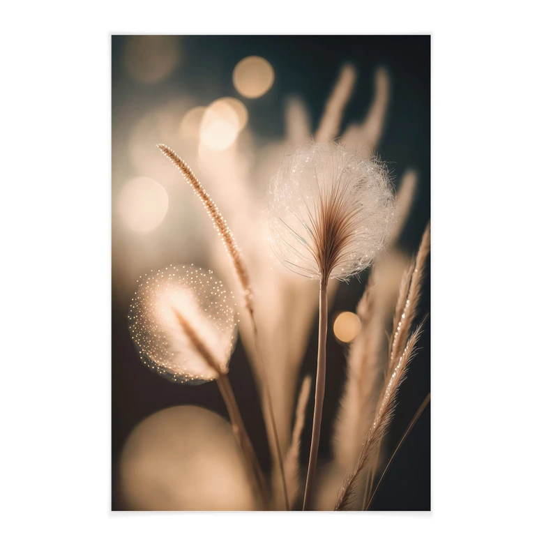Stoffbild Boho Gräser im goldenen Licht - Treechild 
