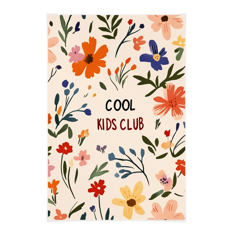Stoffbild Cool Kids Club Bunte Blumen - Treechild 