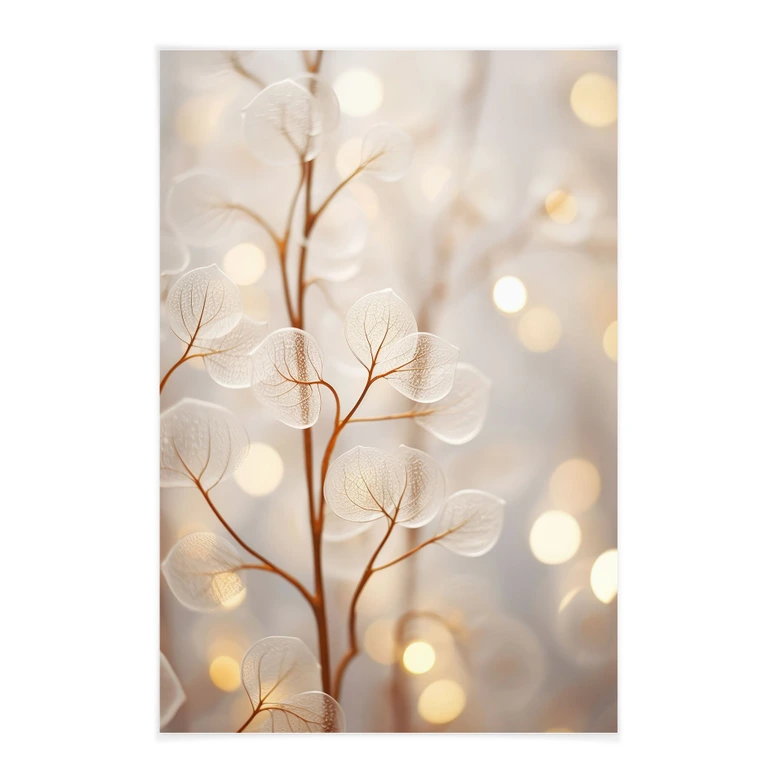Stoffbild Filigrane Blätter Beige - Treechild 