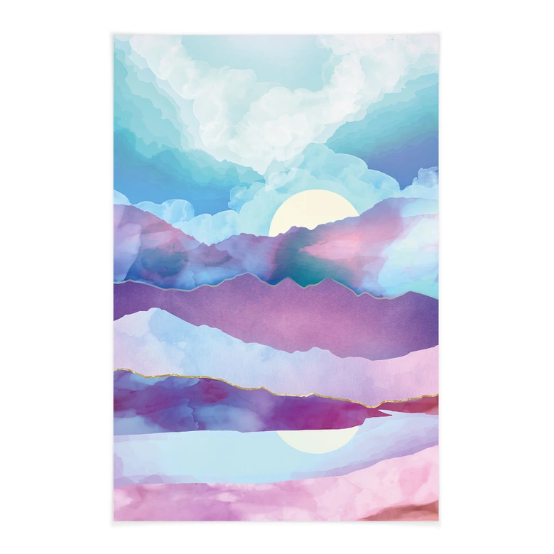 Stoffbild Schillernde Berglandschaft - SpaceFrog Designs 