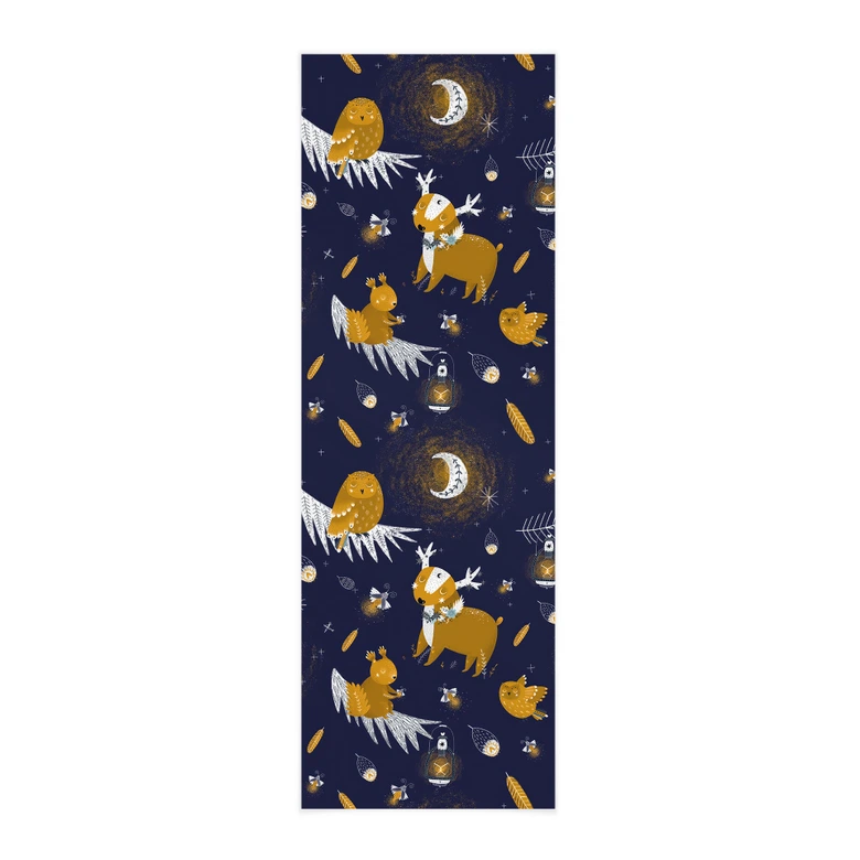 Stoffbild Waldtiere in der Nacht - UN Designs - Panorama 