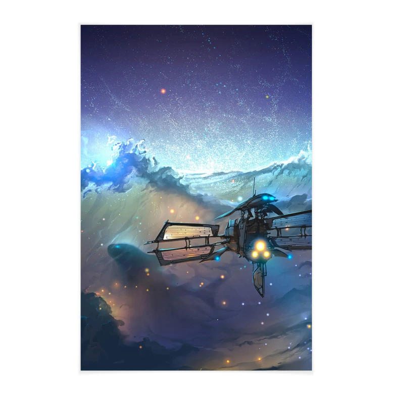 Textielposter Aerroscape - Sea in Space 