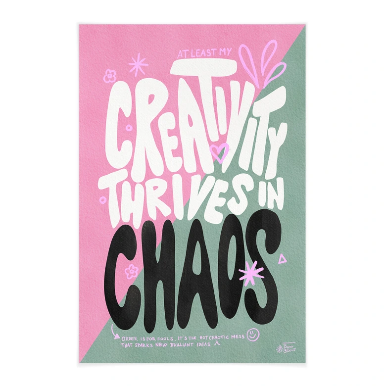 Textil poster Kreativitet frodas i kaos - Bloom 