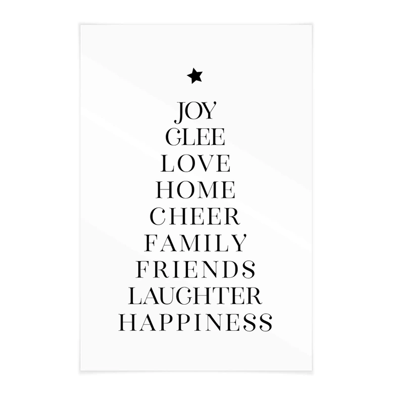 Obraz tkaniny - typograficzna choinka - Blursbyai 