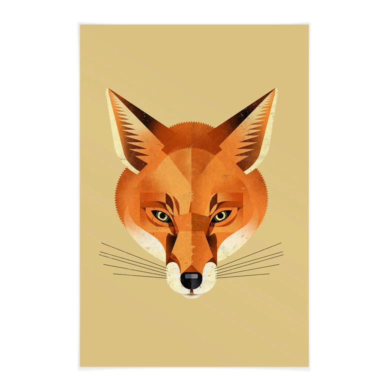 Stoffbild Fuchs - Braun 