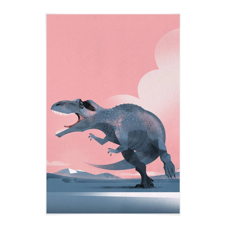 Stoffbild Kinderzimmer - Giganotosaurus - Braun 