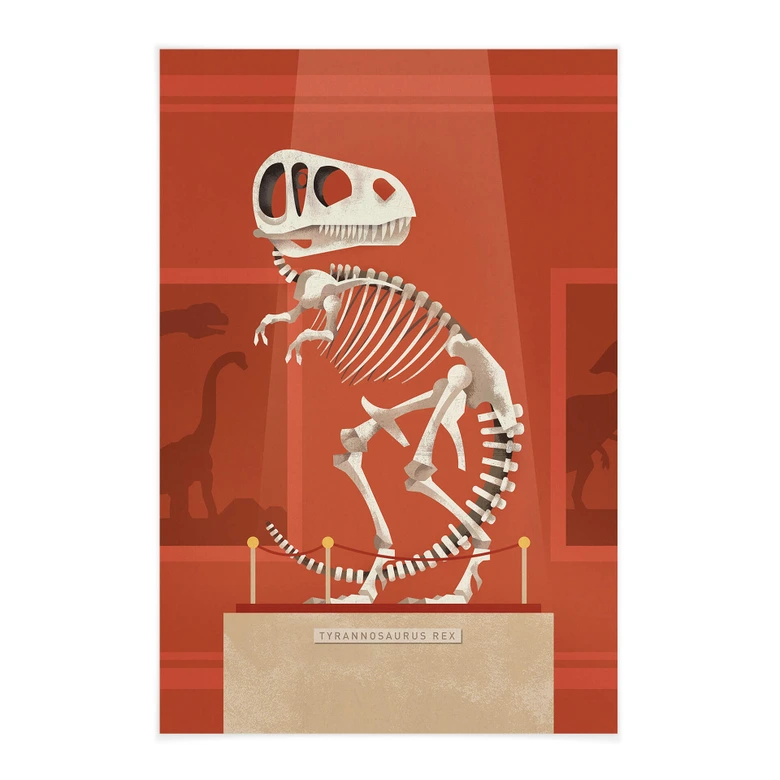 Tekstil plakat Braun - T-Rex 