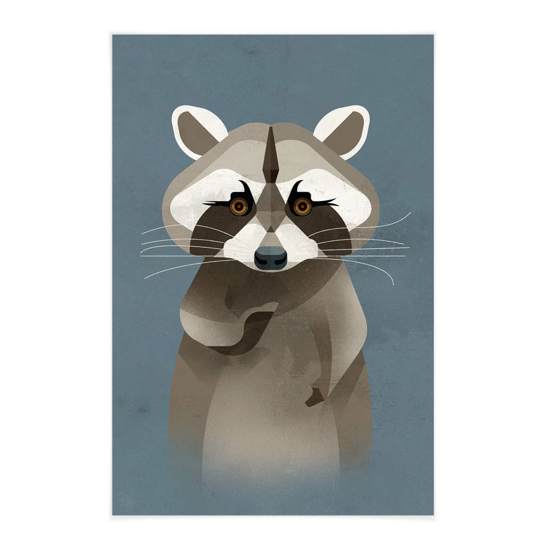 Stoffbild Waschbär - Braun 