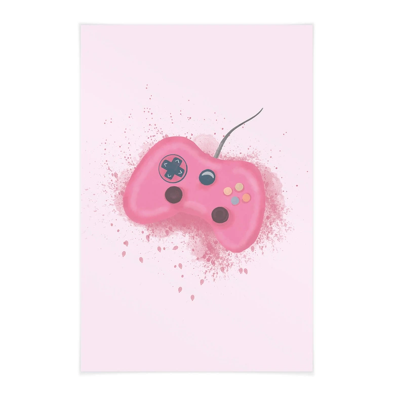 Tekstil plakat Eleonora - Pink Gaming Controller 
