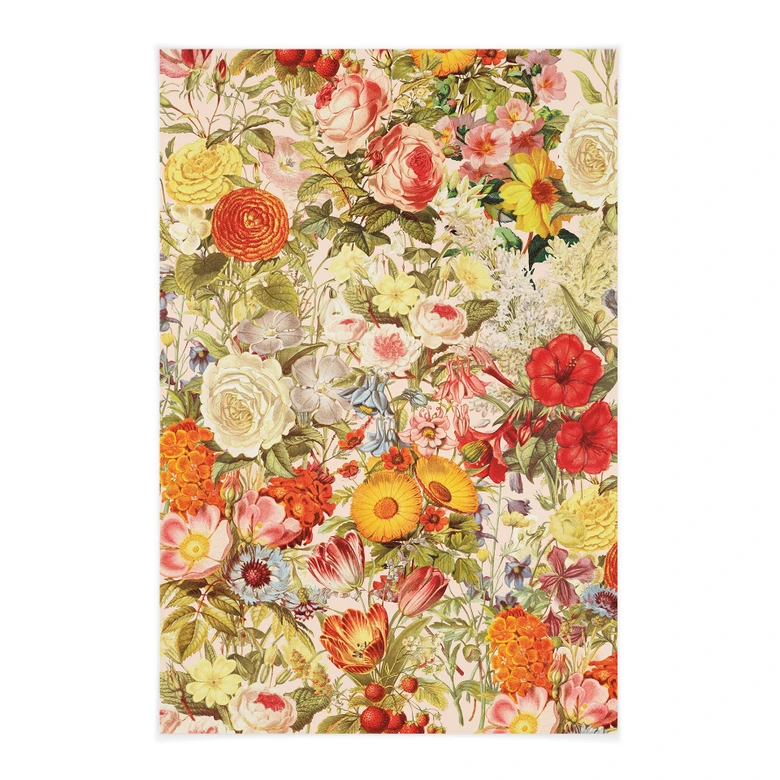 Stoffbild Farbenfrohe Blumencollage - Frida Floral Studio 