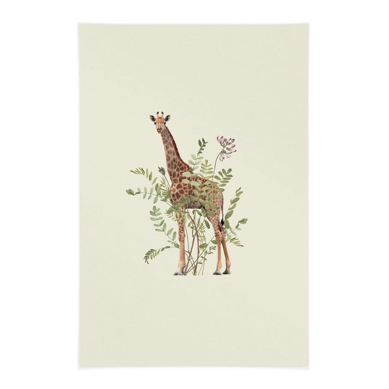 Stoffbild Florale Giraffe - Frida Floral Studio 