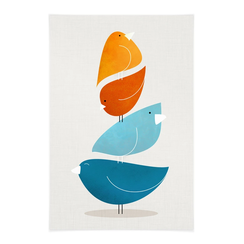 Stoffbild Bunte Vögel - Gallagher 