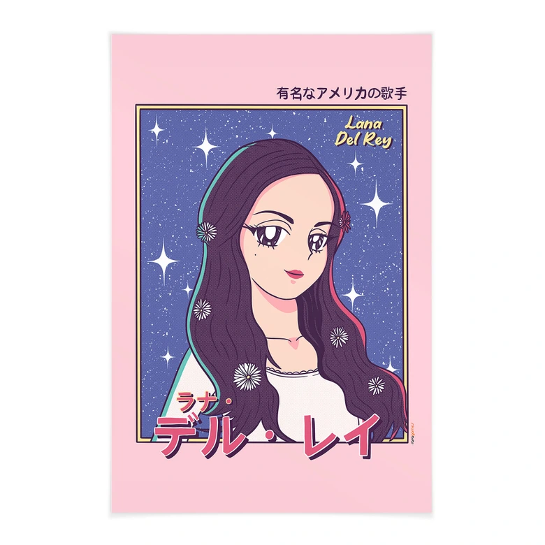 Textielposter Anime-Girl "Lana del Rey" - Gomes 
