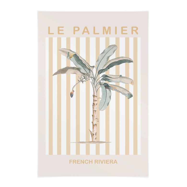 Stoffbild Palme an der Französischen Riviera - Grace Digital Art 