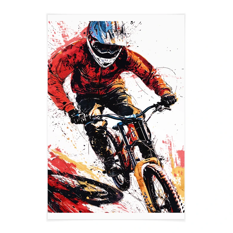 Stoffbild Dynamischer Mountainbiker - Jaszke 