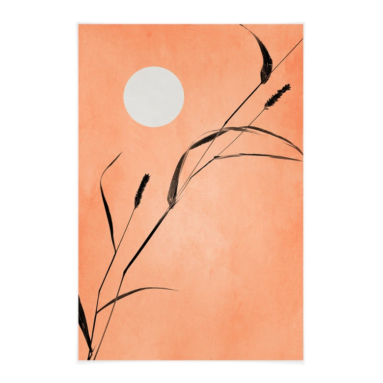 Textil poster vass i persikofärgat solsken - Kubistika 