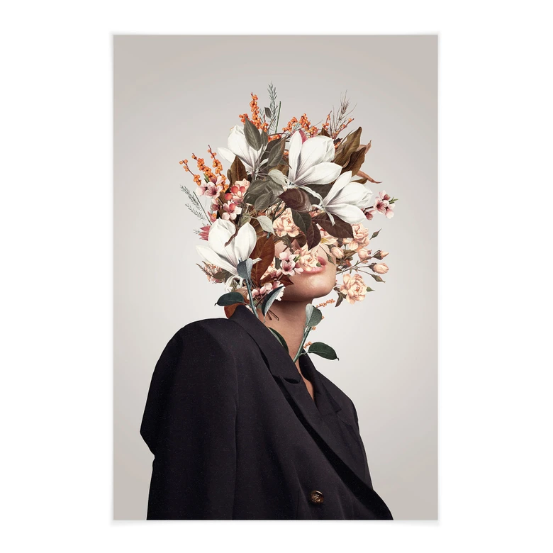 Obraz tkaniny Kobieca kompozycja kwiatowa - Ćma 