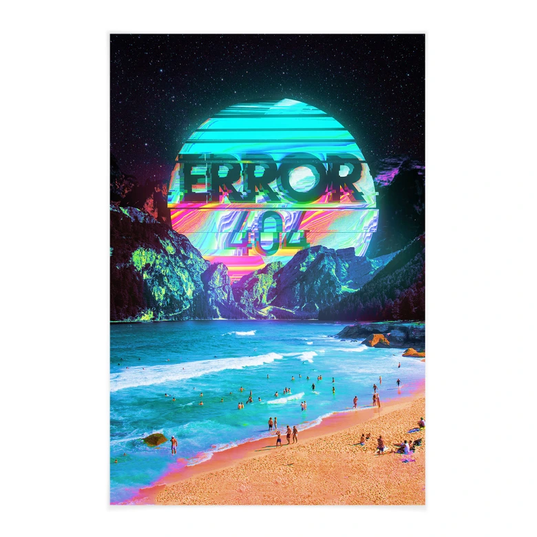 Stoffbilder Error 404 am Strand - Nicebleed 