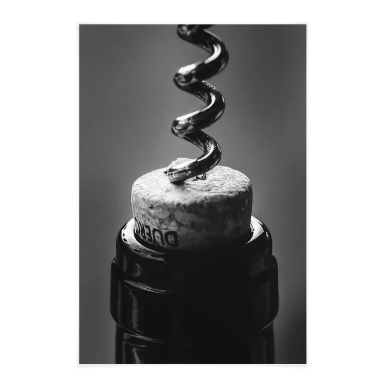 Textielposter Wijn met kurkentrekker - Pictufy Studio 