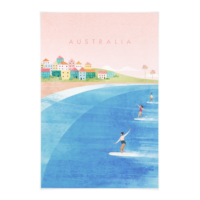Stoffbild Surfen an der Küste Australiens - Rivers 