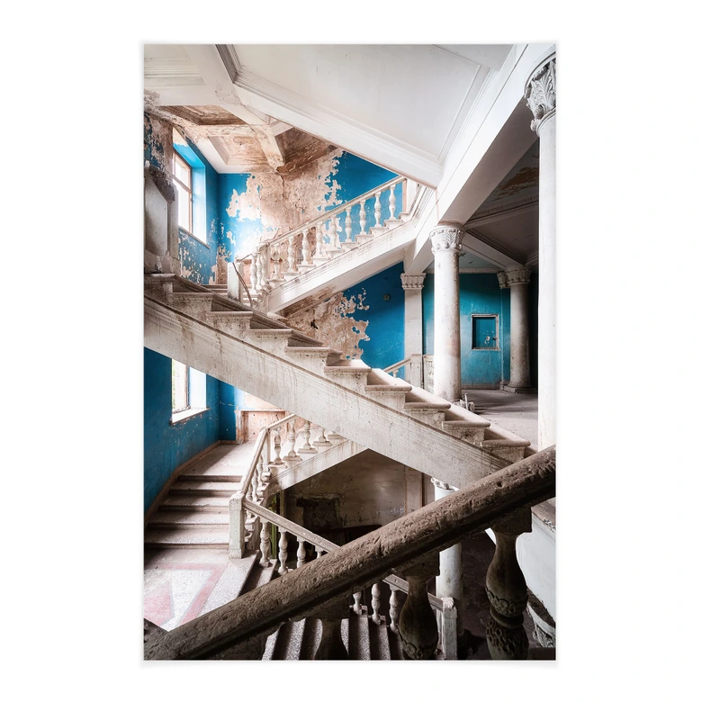 Stoffbild Imposantes Treppenhaus mit altem Charme - Robroek 