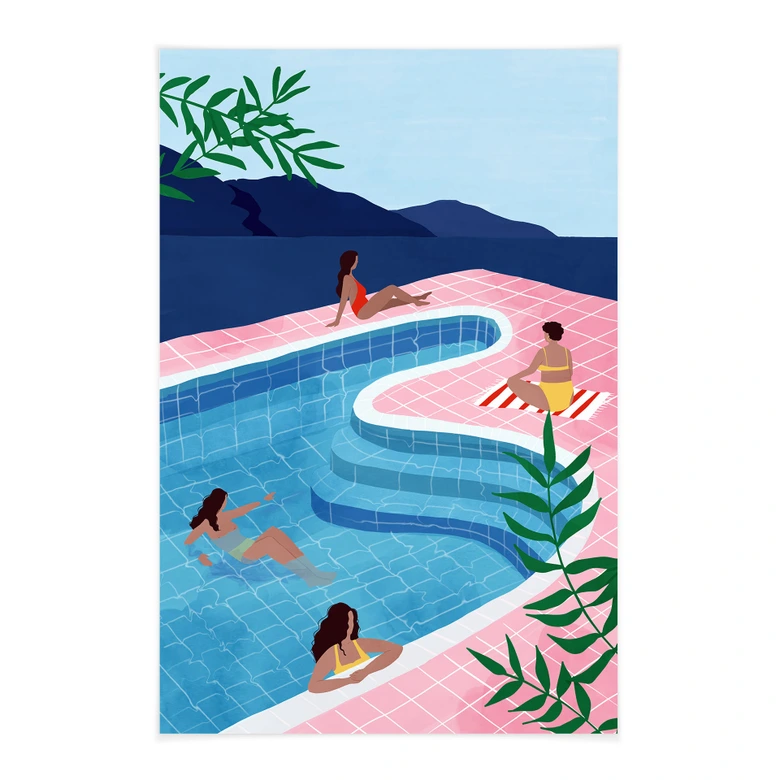 Stoffbild Entspannen am Pool - Tomljanovic 