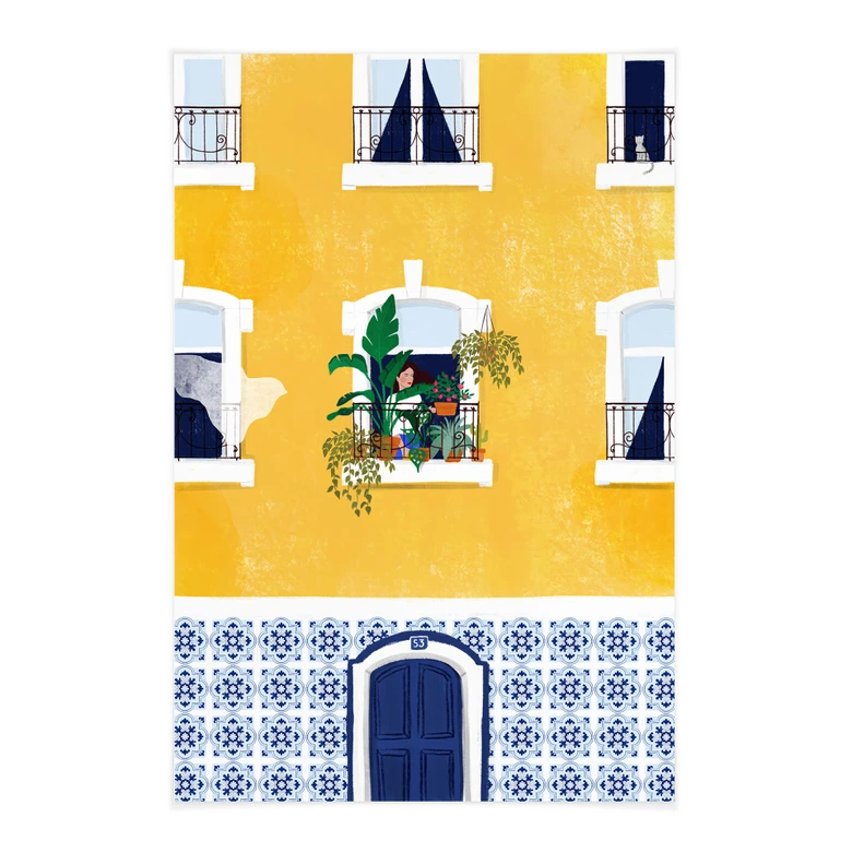 Textil poster Lissabons fasad - Tomljanovic 