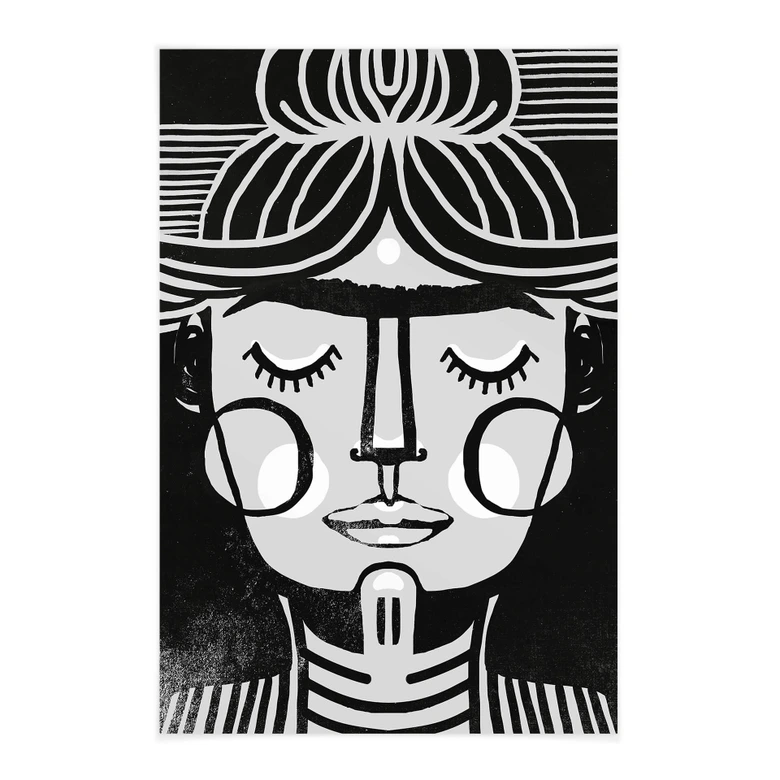 Stoffbild Träumende Frida Illustration - Treechild 