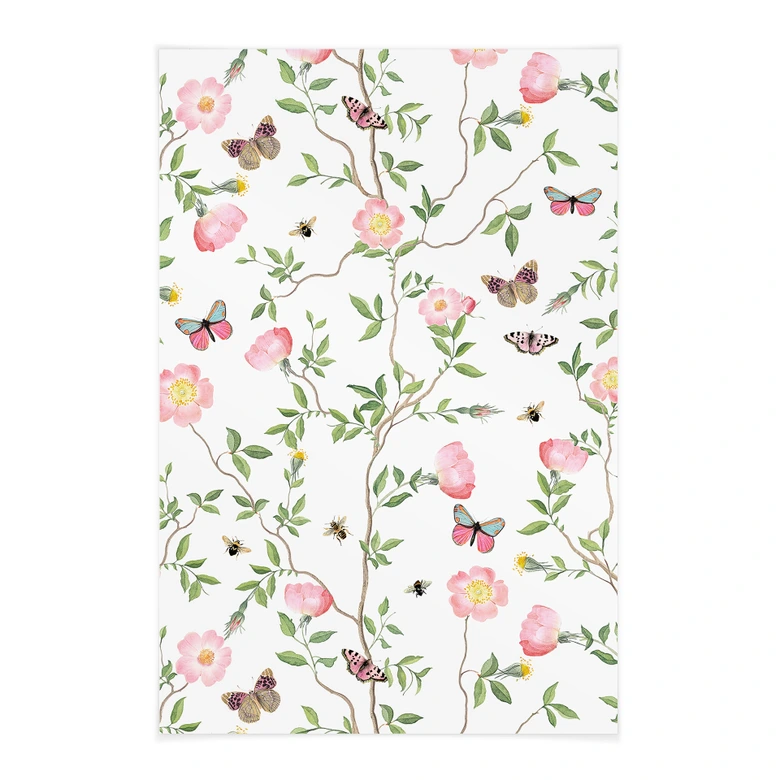 Affiche textile Roses roses au printemps - UN Designs 