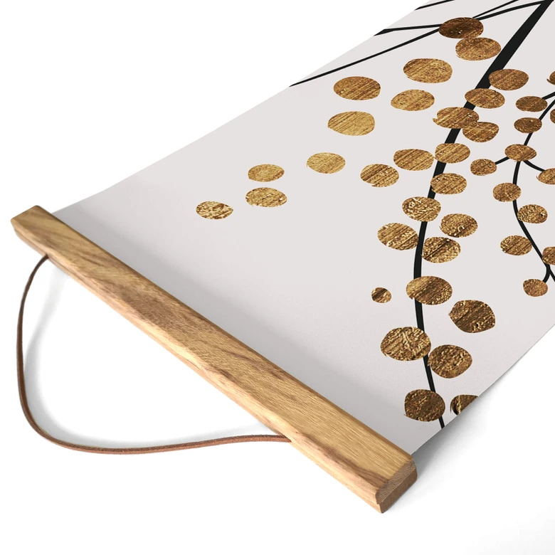 Cubistika Tekstil plakat - Gylden gren - Panorama 