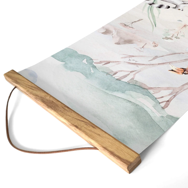 Textielposter Kvilis - Dierenvrienden in de Jungle 