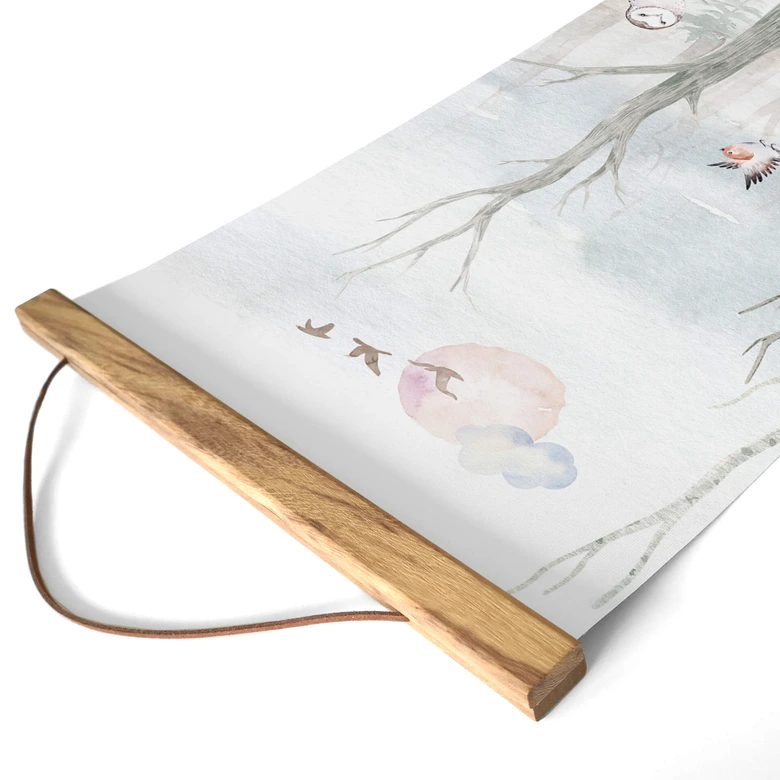 Textielposter Kvilis - Dierenvrienden in het Bos 