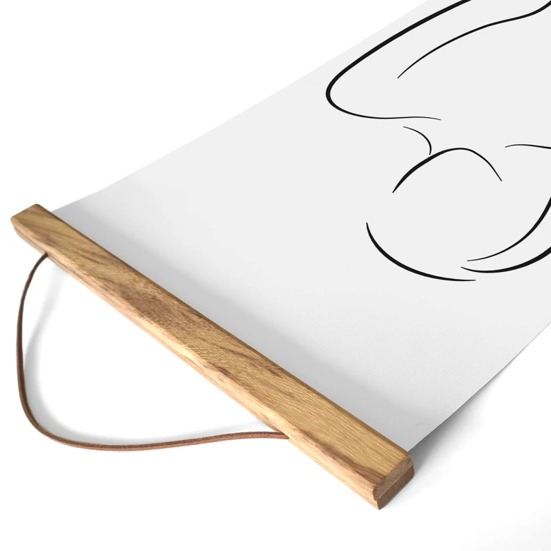 Lineart Textil poster - Silhuetten av en kvinna - Panorama 