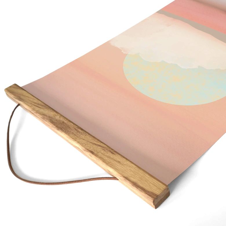 Stoffbild SpaceFrog Designs - Minzfarbener Mond - Panorama 