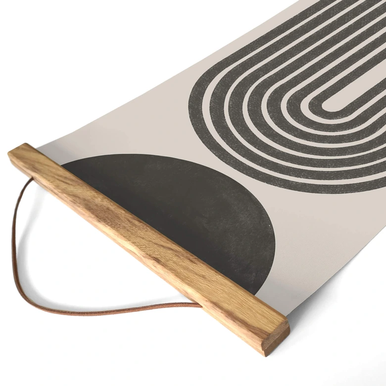 Panorama-Stoffbild 'Striped Bow' – Stilvolle Wandkunst von The Miuus Studio 