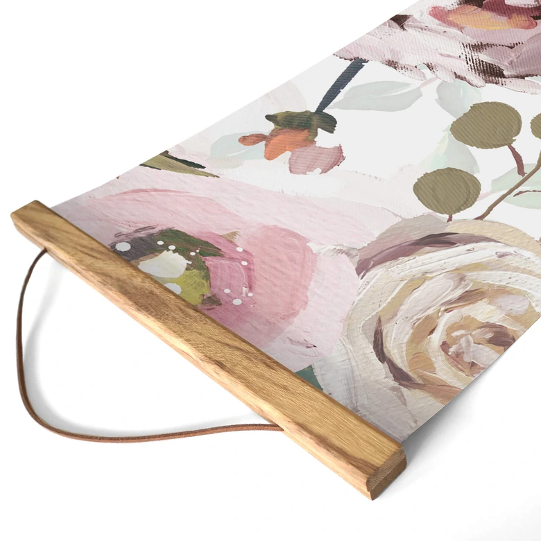 Canvas Stoffbild UN Designs - Blumen im Gemälde Stil - Panorama 