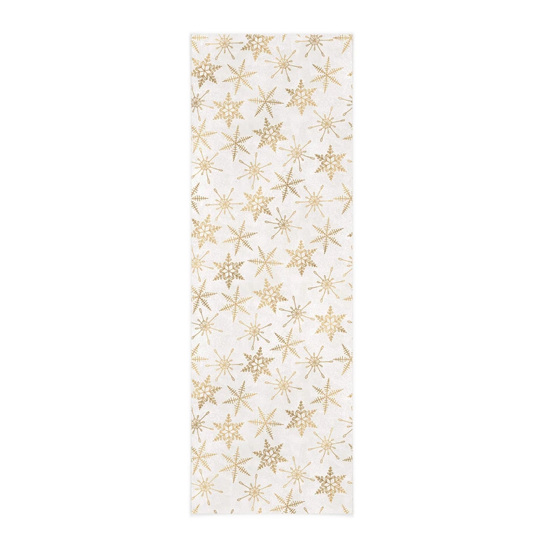 Świąteczny obraz z tkaniny - Złote kryształki lodu - Panorama 