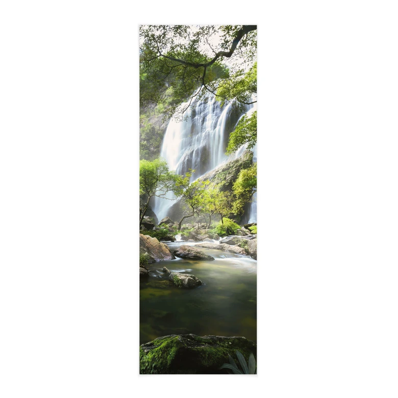 Stoffbild Wasserfall im Wald - Panorama - Foto 