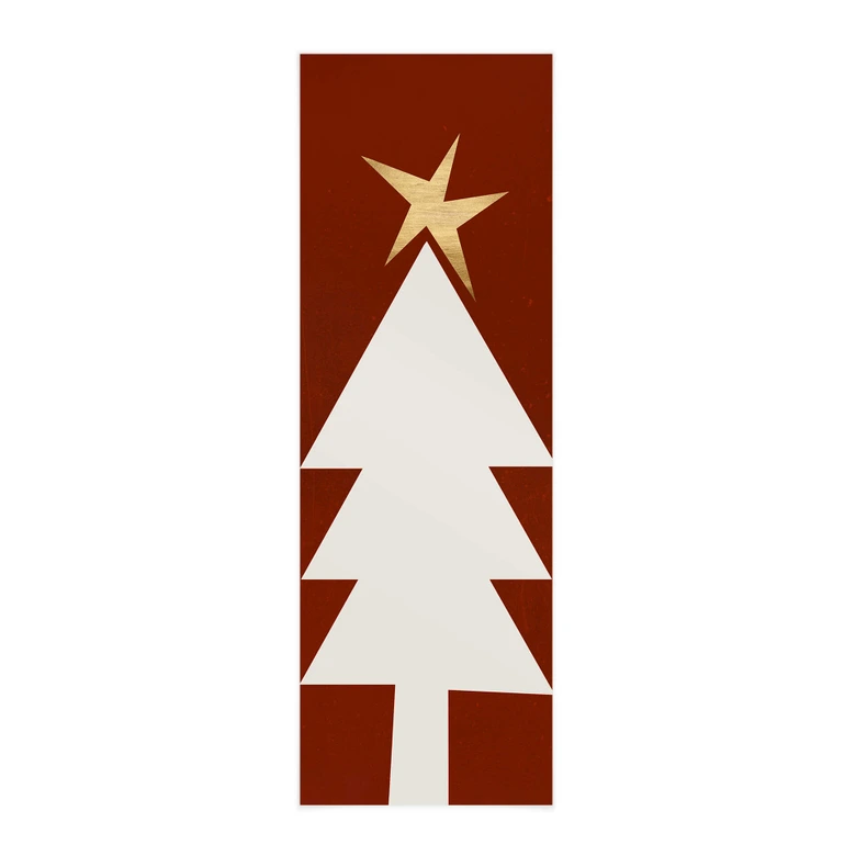 Póster de tela Árbol de Navidad con estrella dorada - Kubistika 