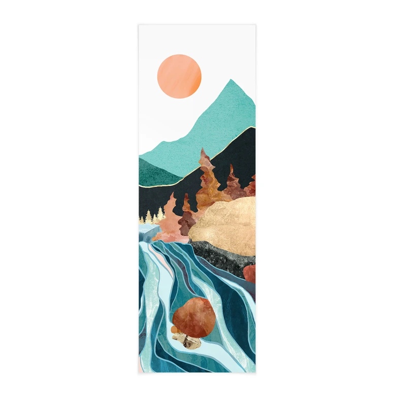 Stoffbild Berg Land Fluss - SpaceFrog Designs - Panorama 