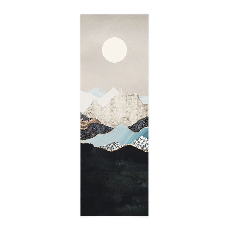 Stoffbild Ruhige Berglandschaft in der Dämmerung - SpaceFrog Designs - Panorama 
