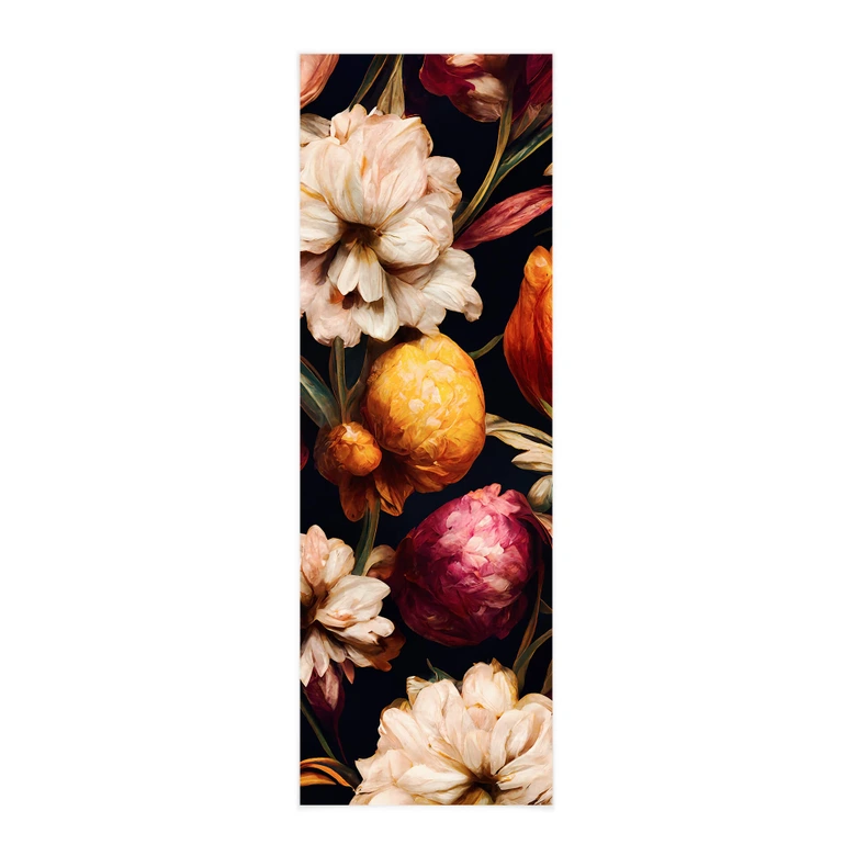 Stoffbild Blumen - Blütenkelche in Ocker und Pink - Panorama - Treechild 